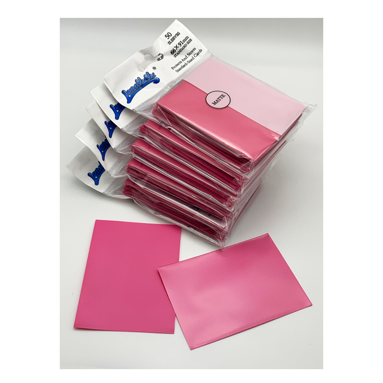 Lenayuyu 600pcs PROTECTOR Card Sleeves Pink 66mm*91mm Matte